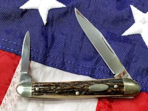 Zwilling J A Henckels 2 Blade Pen Knife w/ Great Old Stag Handles