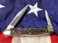 Zwilling J A Henckels 2 Blade Pen Knife w/ Great Old Stag Handles