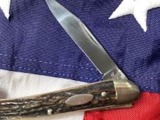 Zwilling J A Henckels 2 Blade Pen Knife w/ Great Old Stag Handles