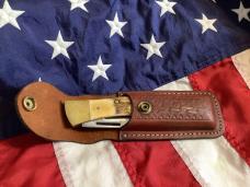 1980 Case xx Hammerhead Shark Folding Hunter w/ Stag Handles (5159 LSSP) +Orig Sheath -NOS