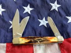 Vintage Ka-Bar Ka Bar Stockman Knife w/ big ole fat stag handles -NOS & M/NM