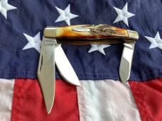 Vintage Ka-Bar Ka Bar Stockman Knife w/ big ole fat stag handles -NOS & M/NM
