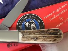 2007 Bulldog Brand, HAND MADE Single Blade Barlow with Great Stag Handles -NOS -M/NM