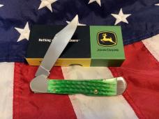 Case xx  John Deere Copperlock Knife (MDL# 61549LSS) w/ JD Shield +Green Handles -NOS