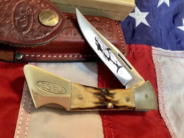 1980 Case xx Mako Shark Folding Hunter w/ Stag Handles (5158 LSSP) +Orig Sheath & Box -NOS 1980 Case xx Mako Shark Folding Hunter w/ Stag Handles (5158 LSSP) +Orig Sheath & Box -NOS