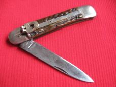 Rare Early Vintage German VOSS CUT. CO. GERMANY Stag Leverlock Knife