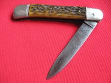Rare Early Vintage German VOSS CUT. CO. GERMANY Stag Leverlock Knife