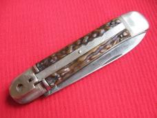 Rare Early Vintage German VOSS CUT. CO. GERMANY Stag Leverlock Knife