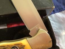 J A Henckels (HK-135-FLIV) Folding Hunter Pocket Knife with Fossil Ivory Handles -NOS +Orig Box