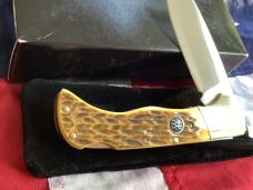 J A Henckels (HK-135-FLIV) Folding Hunter Pocket Knife with Fossil Ivory Handles -NOS +Orig Box
