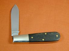 Schatt & Morgan Ebony Wood Barlow Knife By Cooper Cutlery Rare 69 S&M E Made In USA S&M Tang Stamp