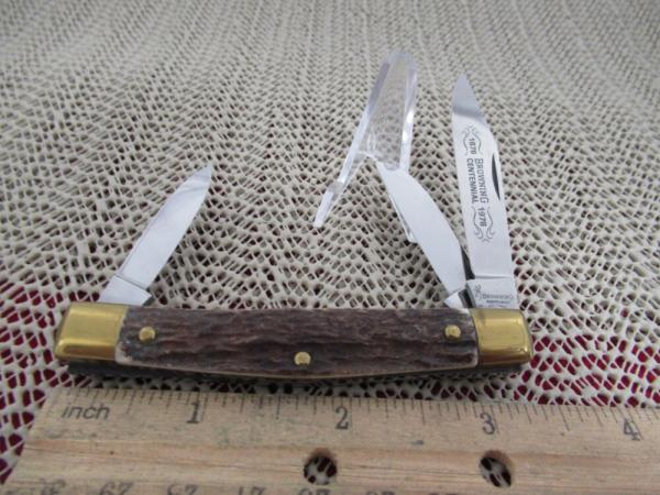 Browning Centennial 1878 to 1978 Stag Handle Stockman Model # 1613