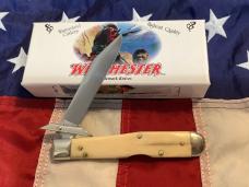 2003 Winchester Swing Guard Cheetah knife By Blue Grass Cutlery (Mdl# 27078) w/ Ivory Handles
