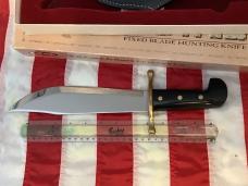 Case xx 1987? Jim Bowie Theme Large Fixed Blade w/ Black Synthetic Handles & Orig Sheath and box