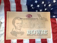 Case xx 1987? Jim Bowie Theme Large Fixed Blade w/ Black Synthetic Handles & Orig Sheath and box