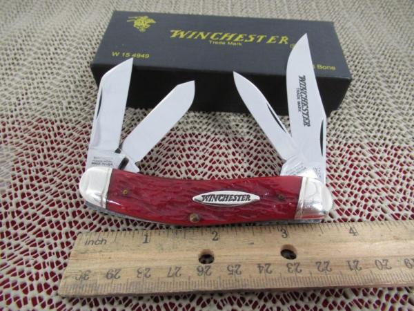 Winchester 1998 Red Bone 4 Blade Sowbelly Pattern # W15 4949 Winchester 1998 Red Bone 4 Blade Sowbelly Pattern # W15 4949