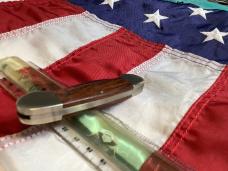 Vintage J A Henckels 2 Blade Canoe w/ Wood Handles -NM