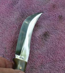 Gutmann Cutlery Italian Made Trapper Skinner Early 1950's Factory Edge Mirror Polish Buffalo Horn 