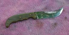 Gutmann Cutlery Italian Made Trapper Skinner Early 1950's Factory Edge Mirror Polish Buffalo Horn 