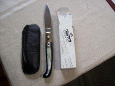 A.G.A. Campolin Pattada Scarce Italian Automatic Brazilian Horn UNUSED W/Pouch & Box