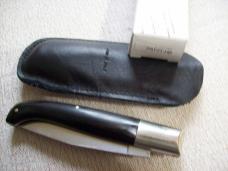 A.G.A. Campolin Pattada Scarce Italian Automatic Brazilian Horn UNUSED W/Pouch & Box