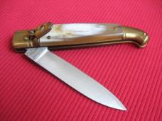 Vintage Italian Brazilian Horn Leverlock Switchblade Knife