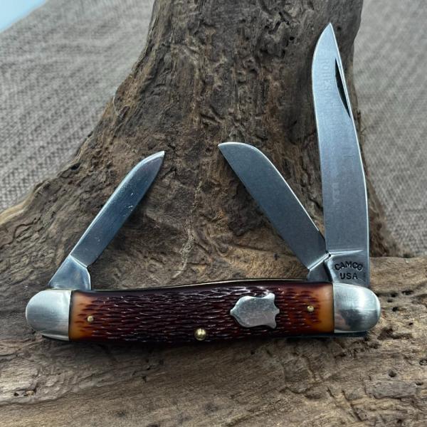 Vintage USA Camco  Robeson 771 Stockman 3 Blade Folding Pocket Knife (44)