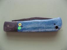 DANIELS FAMILY KNIFE BRANDS-EXCELSIOR KNIFE CO-ALL AMERICAN TRAPPER OLYMPIC BLUE GIRAFFE BONE