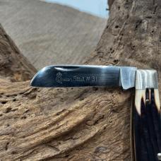 Queen Steel #31 (2 Blade) Congress Winterbottom no tang stamp blade etch (52)
