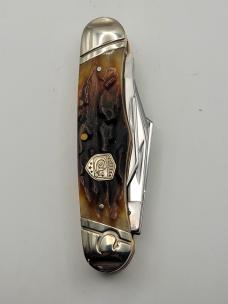 Colt CT203 4 Blade Brown Jigged Stag Bone Railsplitter Knife  #47