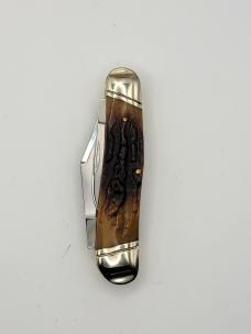  Colt CT207 Splitback Whittler 3 Blade Stag Bone Pocket Knife  #48