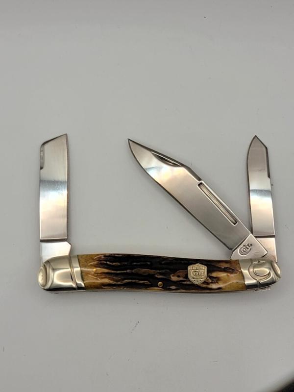 Colt CT322  Stockman Brown Stag Bone knife #49