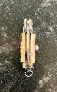 Beautiful 1960’s Stag Miniature Switchblade Knife, Keychain Size, Italy