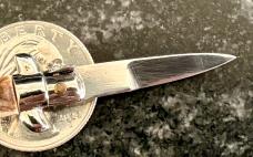 Beautiful 1960’s Stag Miniature Switchblade Knife, Keychain Size, Italy