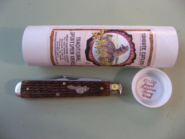 GEC 871223 ENGLISH JACK BEAVER TAIL JIGGED BRAZILIAN CHERRY #2 GEC 871223 ENGLISH JACK BEAVER TAIL JIGGED BRAZILIAN CHERRY #2