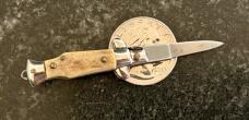 Vintage 1970’s Stag Miniature Switchblade Knife, Keychain Size, Italy