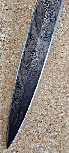 Damascus hand made hand forged STILETTO Daggers. Bone or Buffalo horn handle. Brass pommel, guard 
