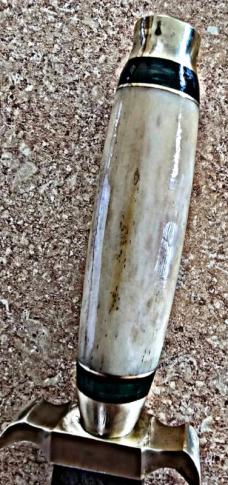 Damascus hand made hand forged STILETTO Daggers. Bone or Buffalo horn handle. Brass pommel, guard 