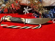 Queen Cutlery #98 1972-1976 "Skinner" Model Hunting Knife - Imitation Winterbottom Bone