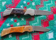 Queen Cutlery - 1980 Rawhide Series Minuteman #8445 - 1987 Ducks Unlimited SFO #1175 Patriot - RARE