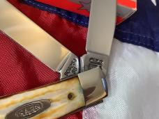 Case xx Trapper Knife Mdl# SC6254 SS, Roman Numerial tang stamp, Nice Torched Bone Handles -NOS