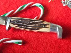 Queen Cutlery #82 Hunting Knife - Brown Winterbottom Bone - 1980s