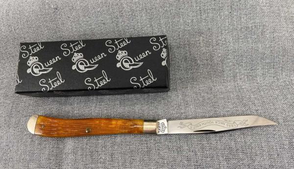 Queen Cutlery – 1995 NKCA Youth Knife – Slimline Brown Bone – NIB Queen Cutlery – 1995 NKCA Youth Knife – Slimline Brown Bone – NIB