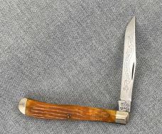 Queen Cutlery – 1995 NKCA Youth Knife – Slimline Brown Bone – NIB