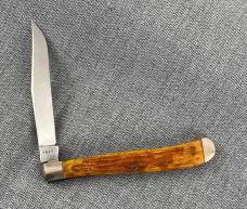 Queen Cutlery – 1995 NKCA Youth Knife – Slimline Brown Bone – NIB