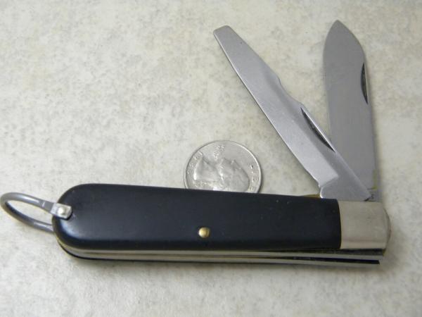 Camillus New York USA Slick Black Electrician's Linerlock Knife 