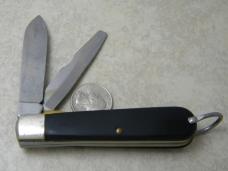 Camillus New York USA Slick Black Electrician's Linerlock Knife 