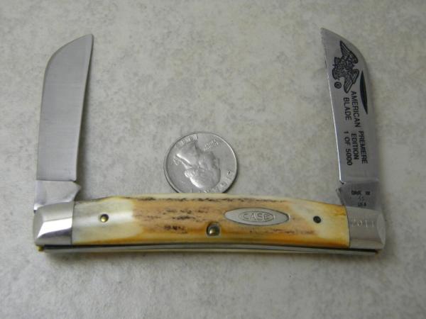 Case XX USA 8 Dot 5288 Stag Two American Blade Premier Congress Knife