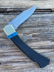 BUCK 110 LEROY REMER & WBC ** BUFFALO HORN DEER INLAY RRR KNIVES #1