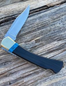 BUCK 110 LEROY REMER & WBC ** BUFFALO HORN DEER INLAY RRR KNIVES #1